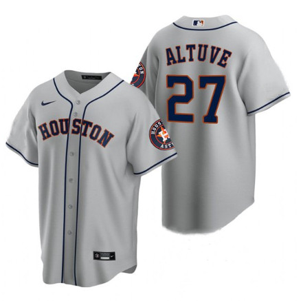 Women's Houston Astros #27 Jose Altuve Gray Cool Base Stitched Baseball Jersey(Run Small)